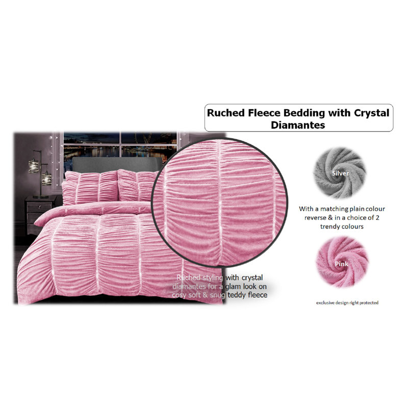 Tharp Solid Colour Duvet Cover Set with Pillowcases Included, Single - 1 Standard Pillowcase, Pink