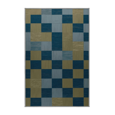 Machine Washable Checkered Brown Area Rug