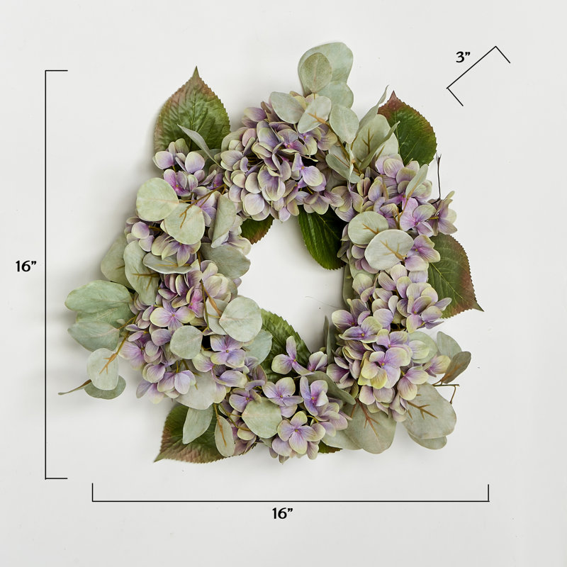 Couronne d'hortensia artificielle 16 po