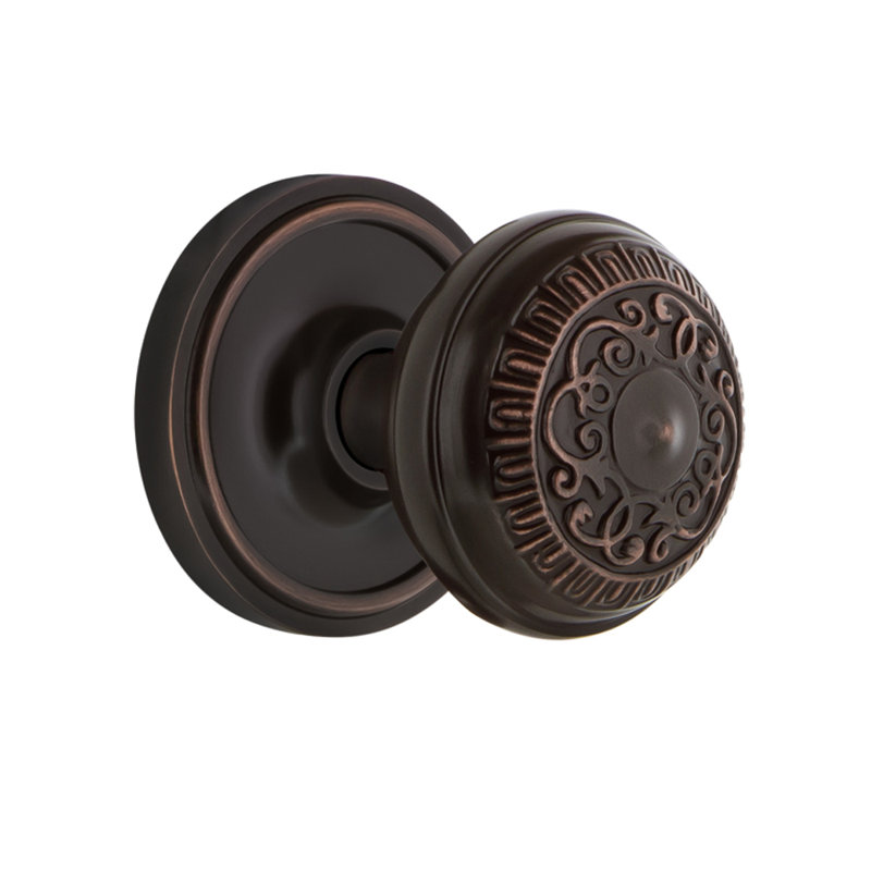 Classic Rosette with Egg & Dart Door Knob, 2-3/4”, Timeless Bronze
