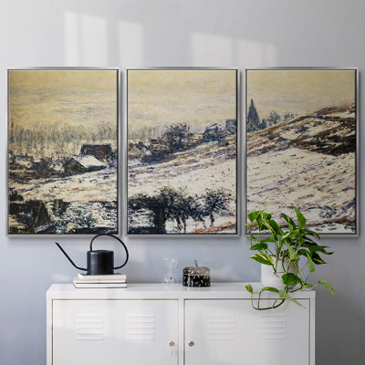 «Winter At Giverny 1885», reproduction sur toile 3 pièces