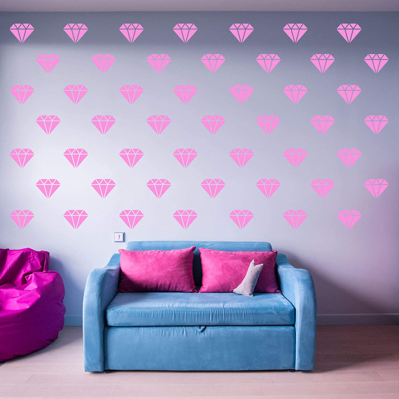 Décalcomanie murale Diamond, Rose