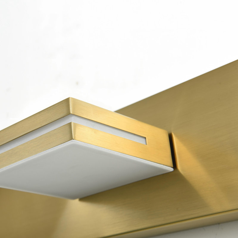 Lumières de meuble-lavabo modernes à DEL à intensité variable pour miroir, Deux lumières, Or brossé