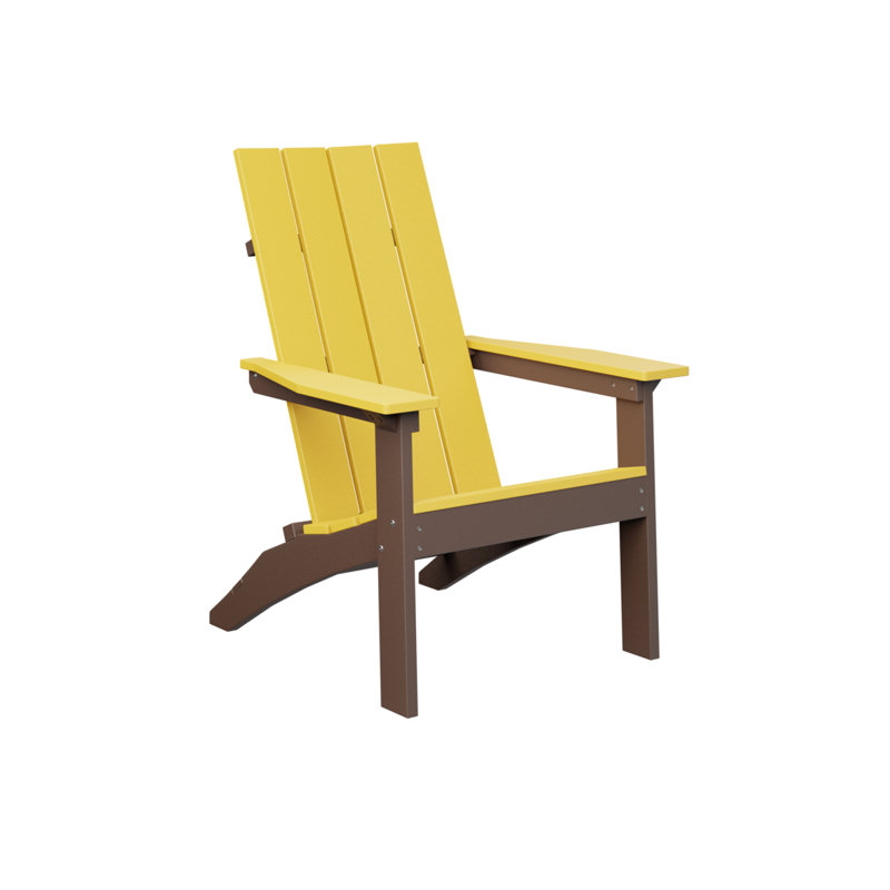 Berlin Gardens Mayhew Adirondack Chair, Sunburst Yellow/Chocolate Brown