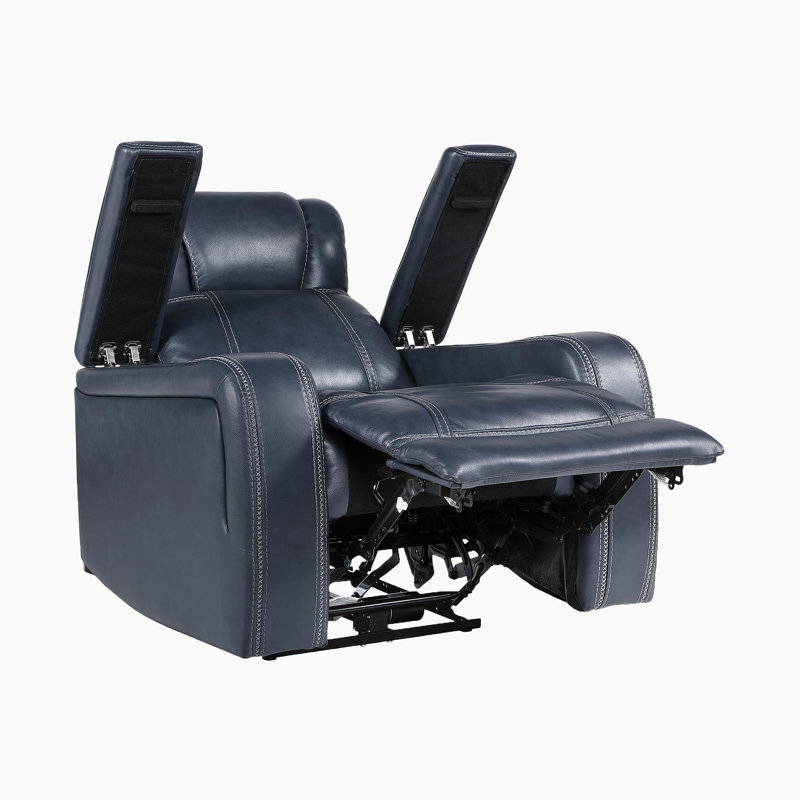Fauteuil inclinable électrique en cuir fleur de 38 po Ceana