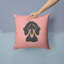 Coussin décoratif intérieur/extérieur noir et brun clair à damier lisse teckel-14982265-15425199