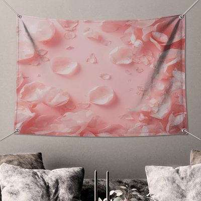 Pink Rose Petals Wall Tapestry - Flowers Wall Decor