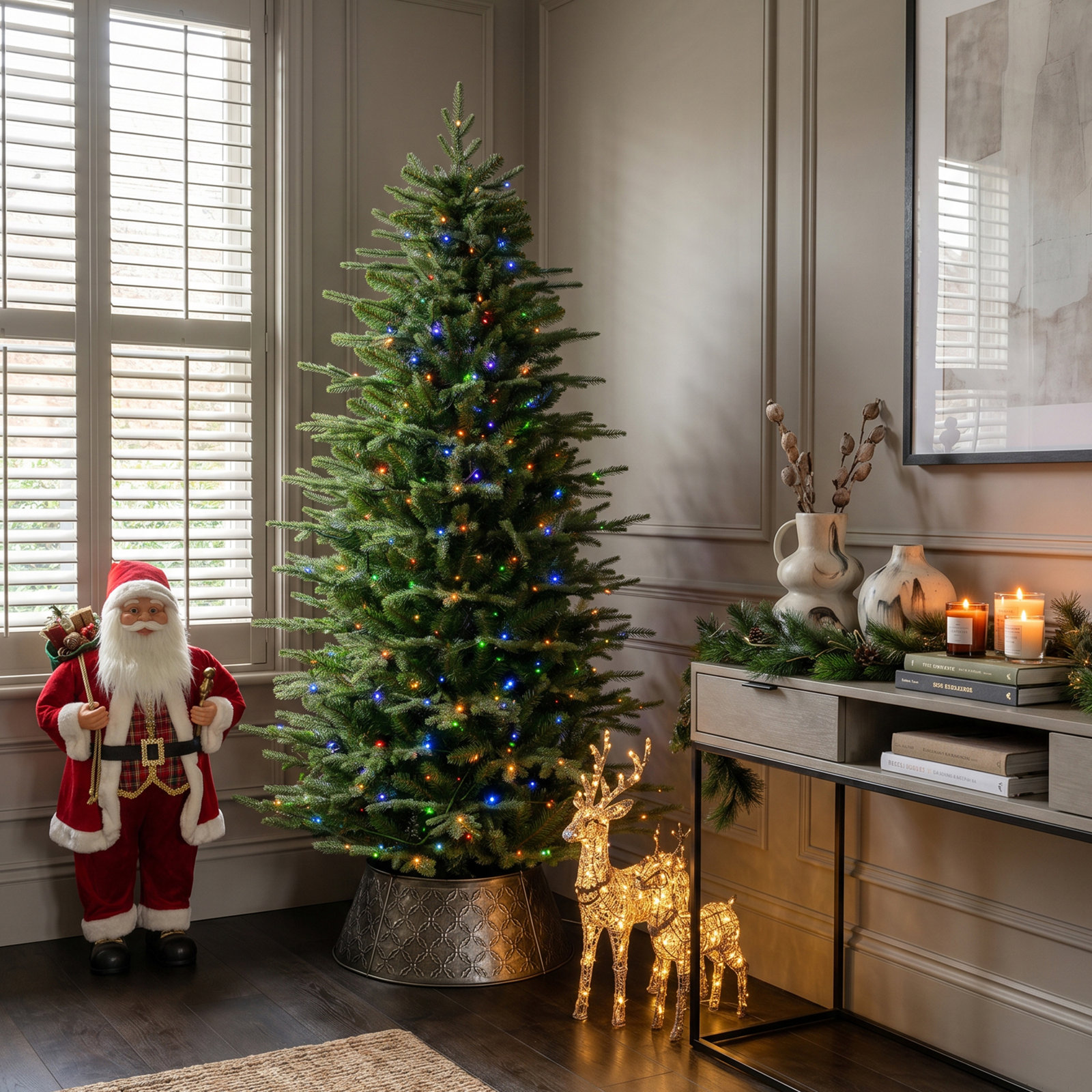 Slim Pre-Lit Fir Christmas Tree, 6' H