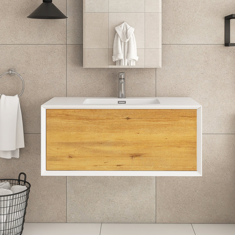 Hereen 36'' Single Bathroom Vanity with Solid Surface Top