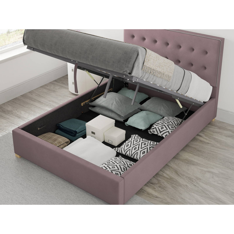 Abarca Upholstered Ottoman Storage Bed, Super King (6'), Blush