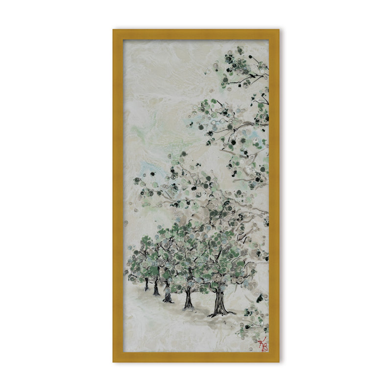 Nature Inspired "Budding Spring" Canvas Wall Art By , 16" H x 8" W x 1.125" D, Black, Framed Print