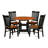 5 Piece Dining Set Includes a Round Dining Room Table with Dropleaf & Shelves and 4 Kitchen Chairs, Black & Cherry-400272935-386459555