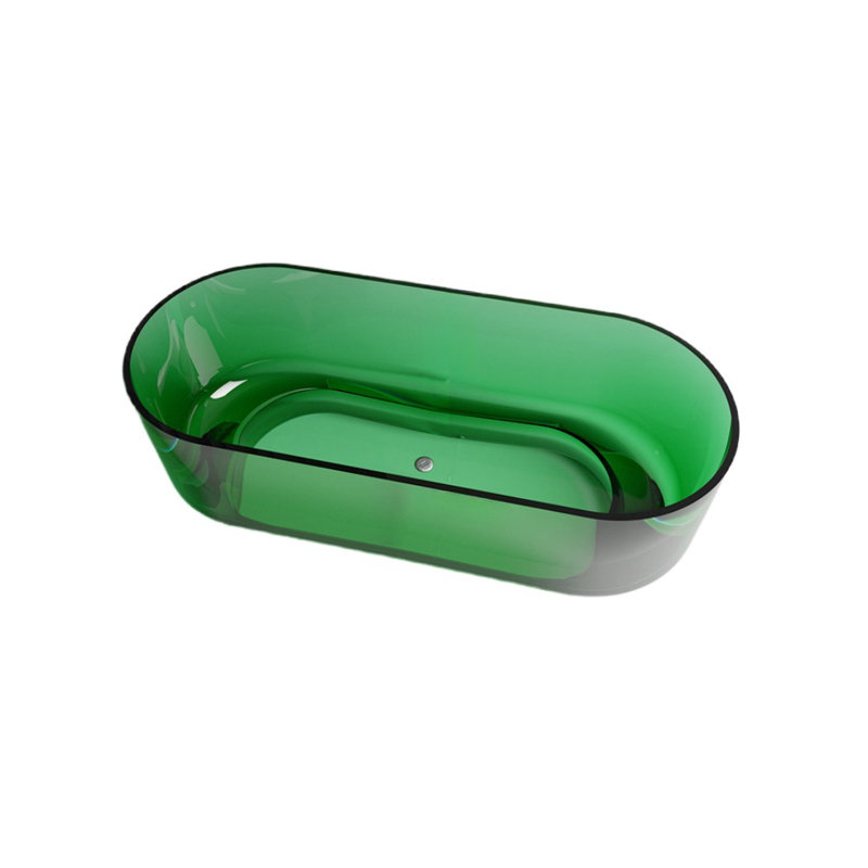 Ensemble de douche et baignoire courbée décalée sans cadre l 67 po H 22 po, Vert