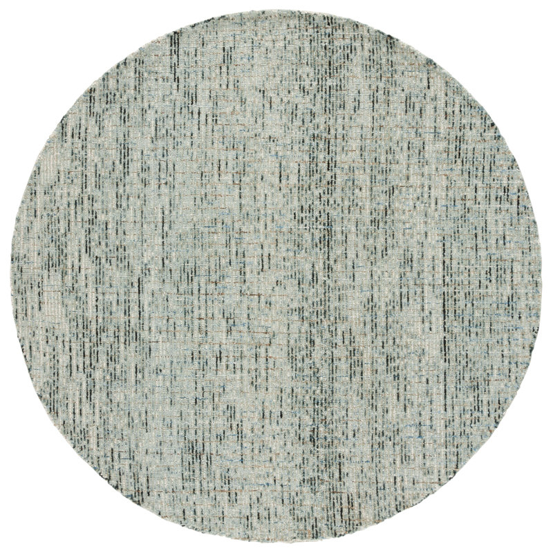 Winonah Tufted Wool Pile Performance Abstract Rug, Round 6'