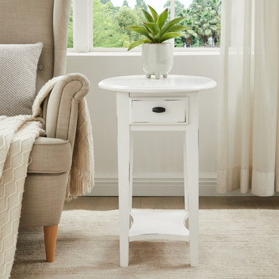 Oval Solid Wood Side Table