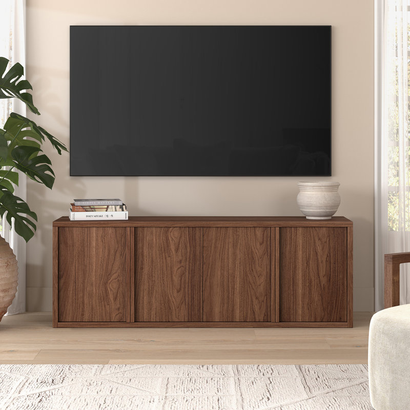 Meuble télé rectangulaire pour téléviseur de 75 po ou moins Savin, Noyer satiné