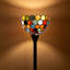 Lampe sur pied de style Tiffany avec abat-jour en verre coloré - applique rétro faite à la main pour le salon et la chambre à coucher
