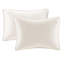 Couvre-lit réversible crème simple - surdimensionné avec bourre en coton prélavé et 2 taies décoratives
