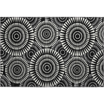 Premium Machine Washable Prisco Black Rug