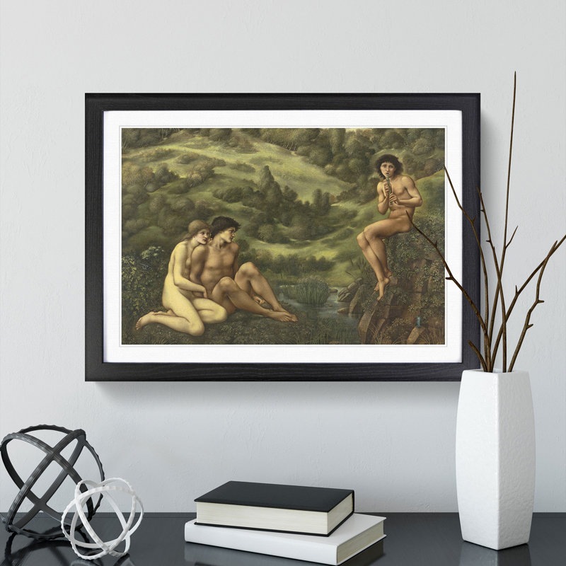 The Garden of Pan by Edward Burne-Jones - Picture Frame Painting, Black, 36cm H x 48cm W x 2cm D