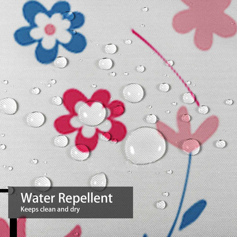 Rideau de douche imperméable à motif floral en coton avec 12 crochets, L 72 po x l 78 po