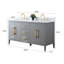 Ensemble de meuble-lavabo double 60 po avec plateau en marbre Chambery-94811327-94811328