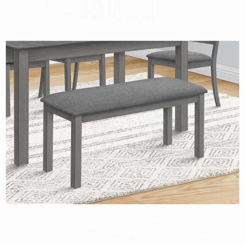 Banc rembourré 100% polyester Jearldean, Gris, Gris