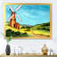 Paysage avec un moulin à vent et un toit de tuiles - Peinture sur toile-67236712-67236713