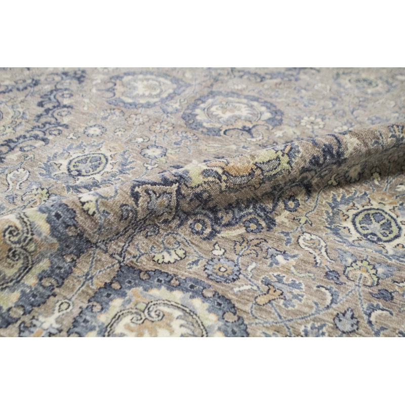 One-of-a-Kind Hand-Knotted High-Quality Gray/Blue/Beige Area Rug