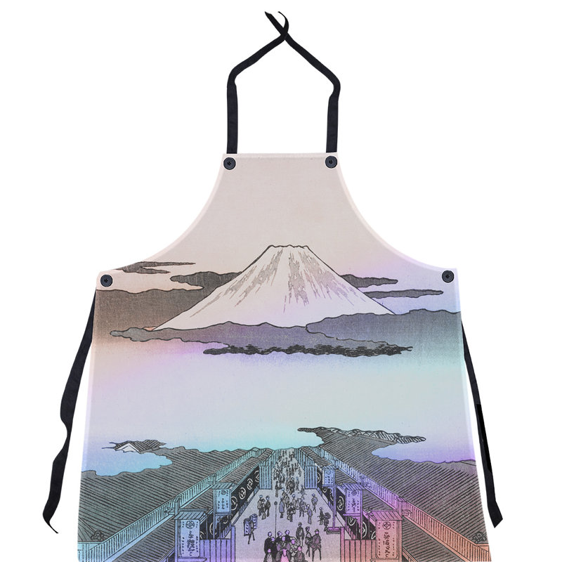 Bib Apron, Tan/Red