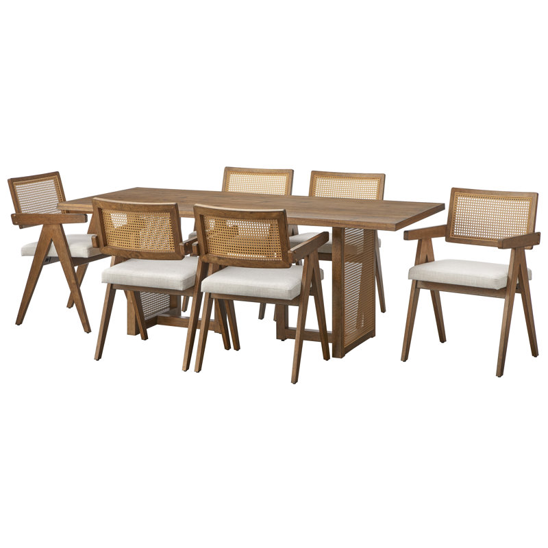 Clotee Dining Set, 7 Pieces: Table, 6 Chairs
