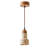 Elegant Adjustable Chandelier with Wooden Body and Travertine Cap, Beige & Oak, 20 - 59.1 inches Height | Base Plate: Ø4 x 1.2 inches | 1 x GU 10 Max 10W Socket (Bulb Not Included) | Stylish Lighting for Home Decor