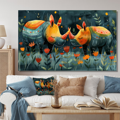 Terrina - Rhinocéros, art mural animal