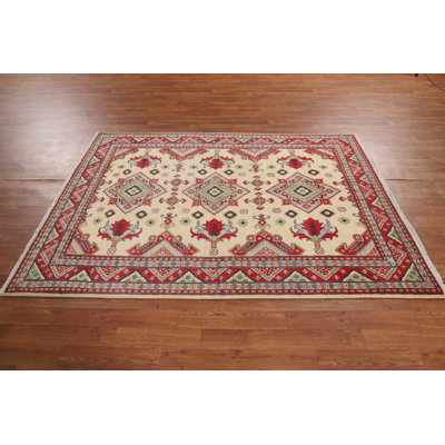 Geometric Kazak Oriental Rug 5x7