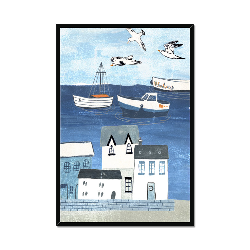 Sailors Rest I by Melissa Wang - Painting, 95cm H x 65cm W, Black Framed Paper Print