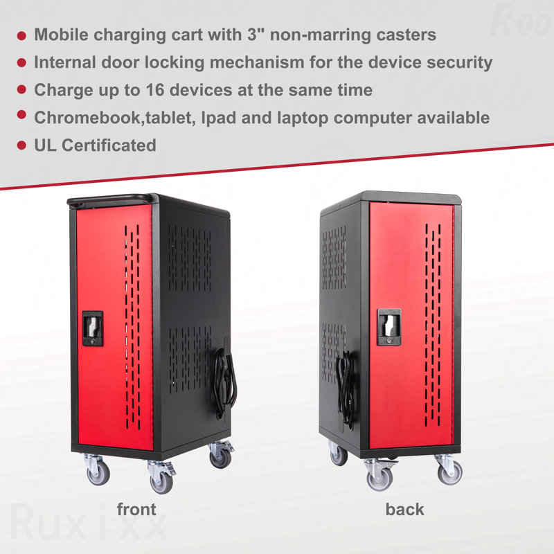 Station de charge d'école mobile 16 baies pour tablette Chromebook, avec bloc d'alimentation requis
