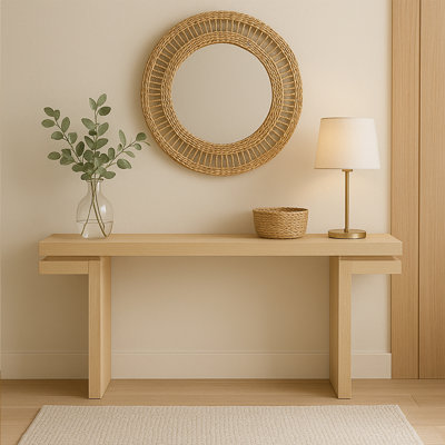 66" Extra-Wide Veneered Console Table