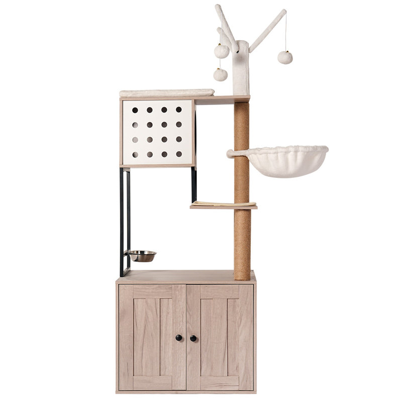 Cat Tree with Litter Box Enclosure