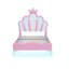 3' Single Upholstered Princess Bed with LED Light-1537799810