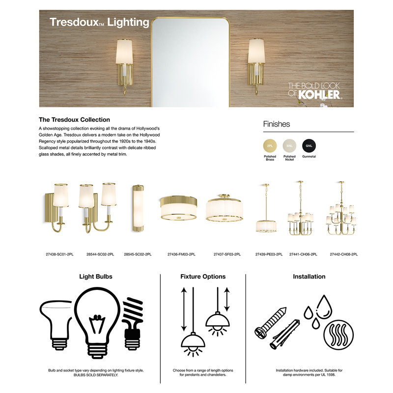 Tresdoux One-Light Sconce, Gunmetal