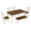 Ensemble de salle à manger 6 pièces avec 4 chaises et banc Classic