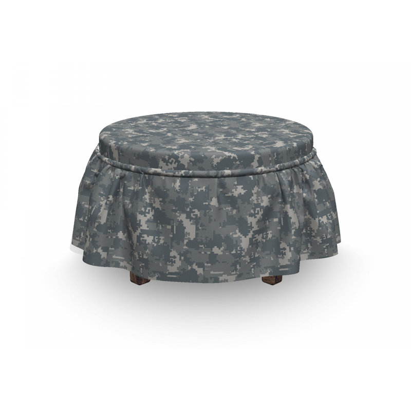 Housse pour repose-pieds neutre à camo art pixel
