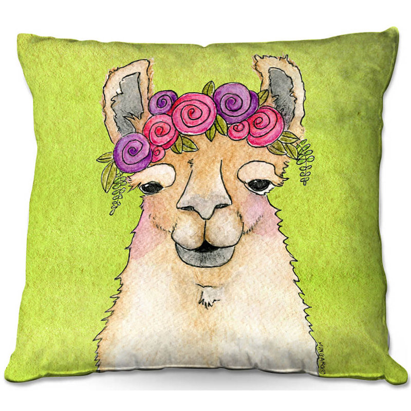 Reversible Throw Pillow, 20" x 20", Lime