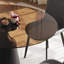 Table de salle à manger ronde de 35 pouces pour les petits espaces, table à piédestal moderne de style Mid-Century avec plateau en verre noir pour la cuisine, le salon, le thé et le café