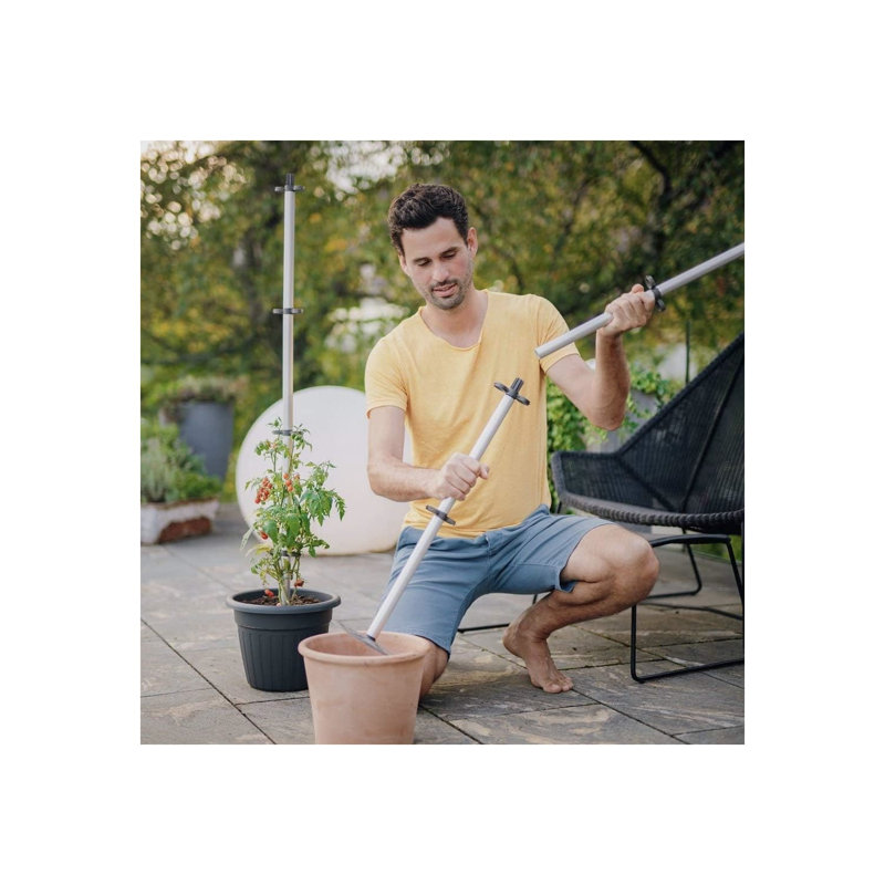 Tomato Buddy, Aluminum Climbing Plant Support, High Stability Intergated Base, Fastening Clips, 125cm, 3-pack