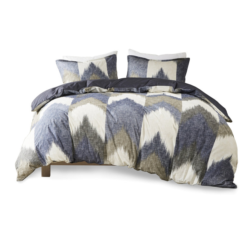 King/ King Duvet Cover - Printed Cotton With Fashionable Mini Print And Fresh Look, Blue
