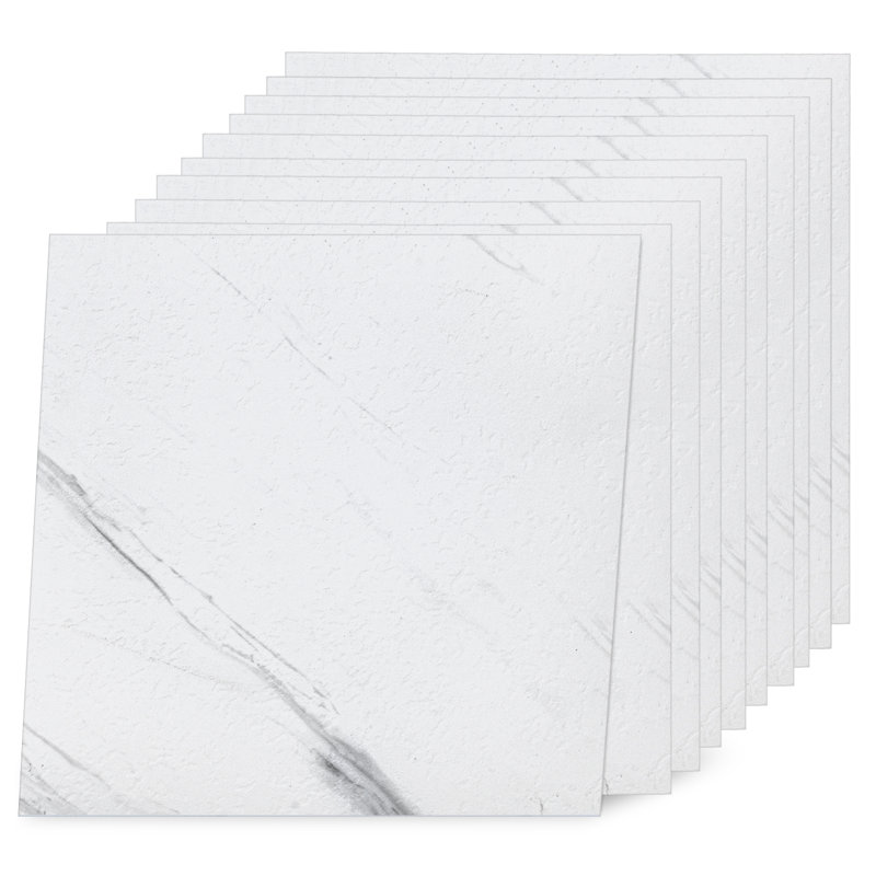 30.48 cm x 30.48 cm Vinyl Floor Tiles, 50 Per Pack, Jazz White
