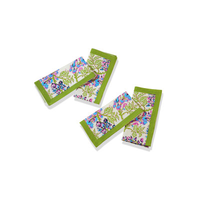 Bluebell Symphony Block Print Cotton Napkins