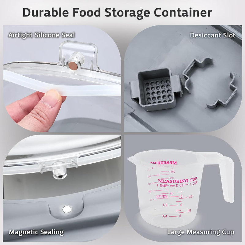 Bac de rangement pour riz pliable 20-30Lb