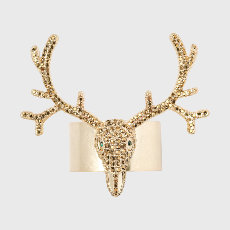 Antler Napkin Rings, Worn Gold
